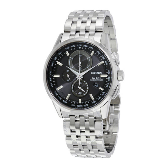 Citizen, World Time A-T Perpetual Chronograph Black Dial Men's Watch