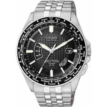 Citizen, World Perpetual Black Dial Titanium Men's Watch