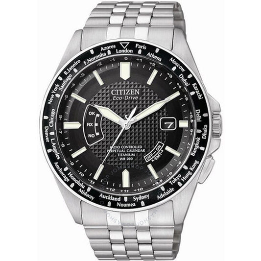 Citizen, World Perpetual Black Dial Titanium Men's Watch