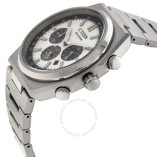 ساعة سيتيزن زينشين كرونوغراف للرجال بمينا فضي