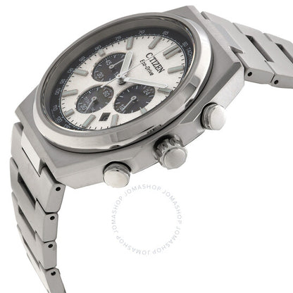 ساعة سيتيزن زينشين كرونوغراف للرجال بمينا فضي