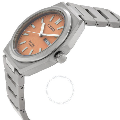 ساعة سيتيزن زينشين للرجال بثلاثة عقارب ومينا برتقالية