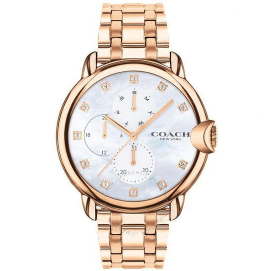 ساعة كوتش النسائية المصنوعة من الكوارتز والكريستال