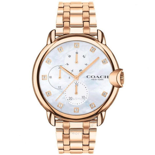 ساعة كوتش النسائية المصنوعة من الكوارتز والكريستال