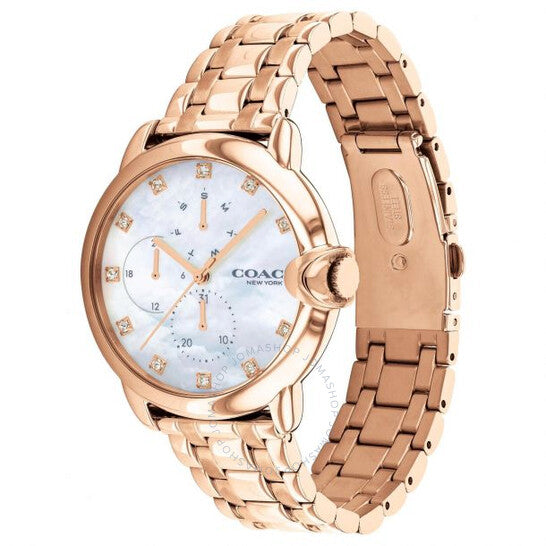 ساعة كوتش النسائية المصنوعة من الكوارتز والكريستال