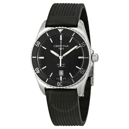 Certina, DS First Ceramic Black Rubber Men's Quartz Watch