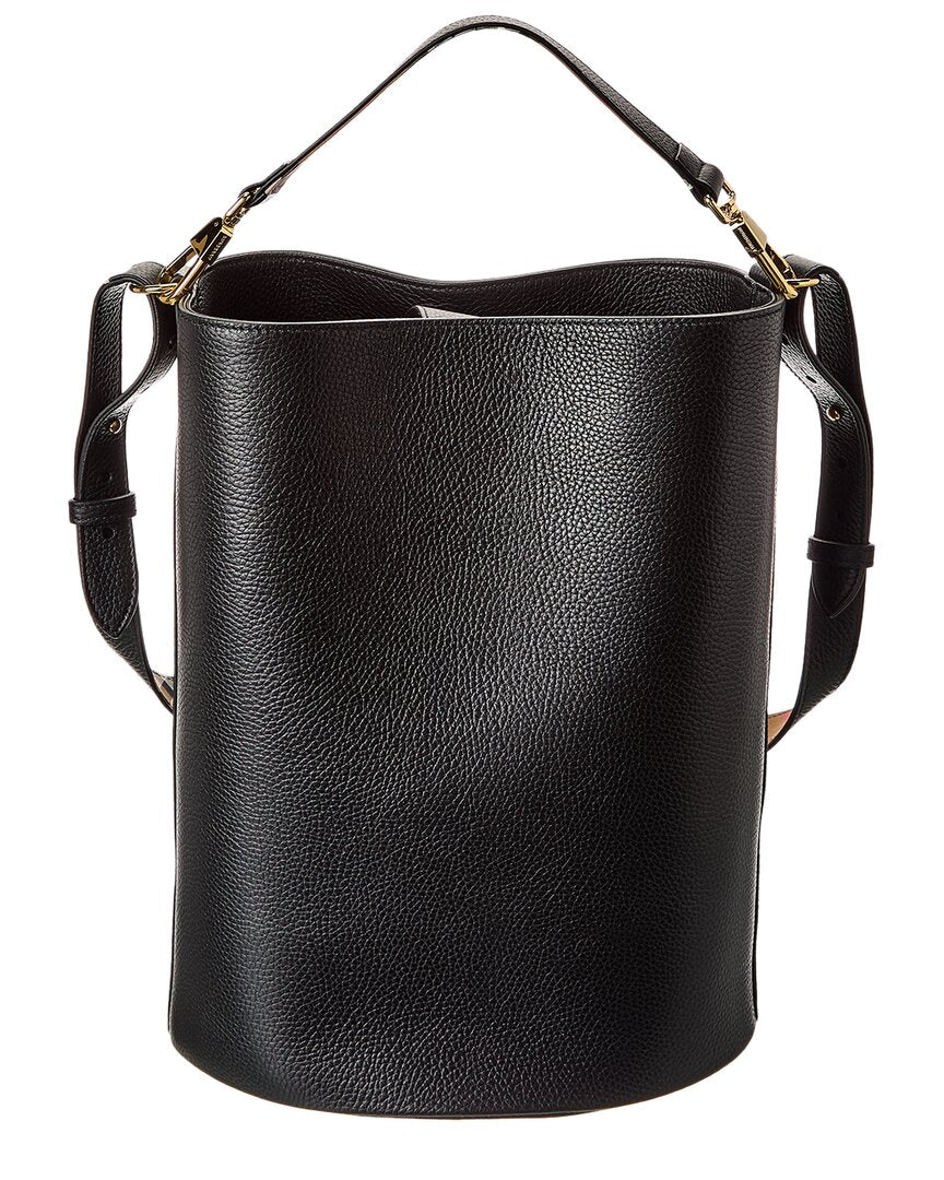 logo medium leather bucket bag