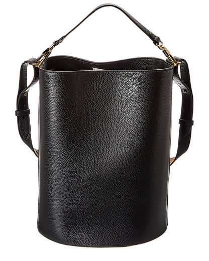 logo medium leather bucket bag