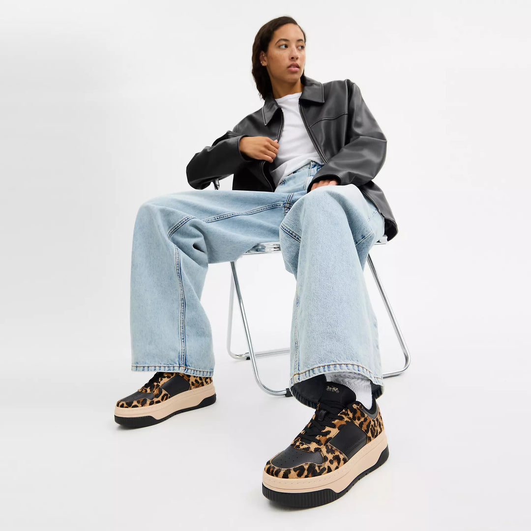 platform sneaker with leopard print