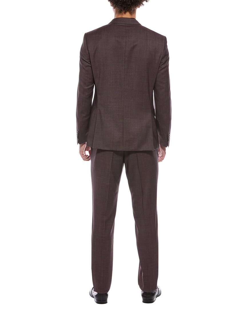 2pc wool-blend suit with flat front pant