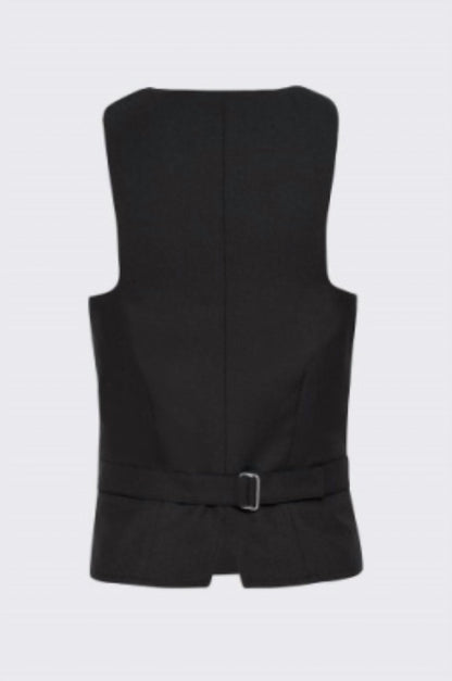 women's brasserie waistcoat top in black