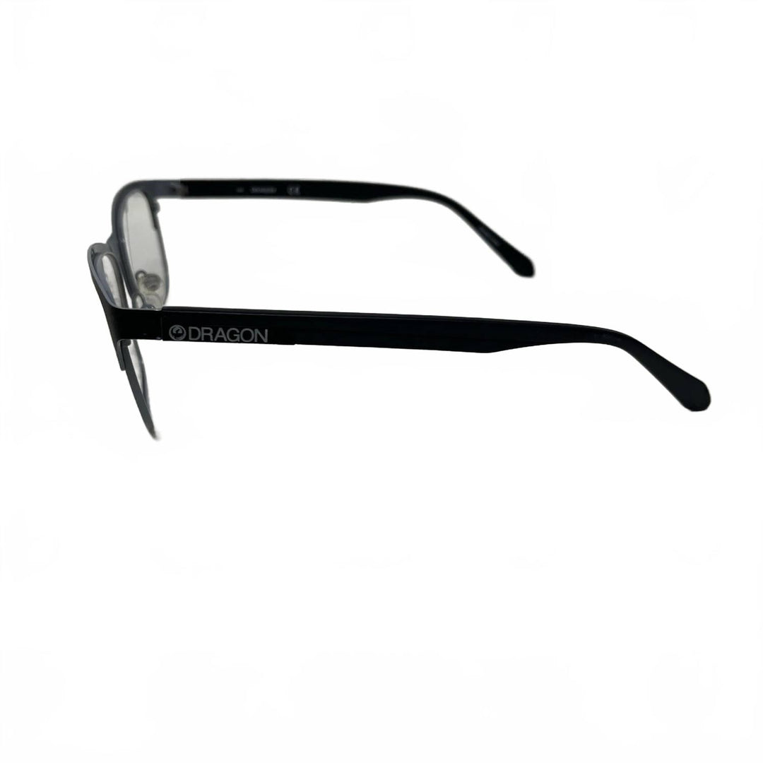 unisex dr163 heath rectangle eyeglasses in black silver