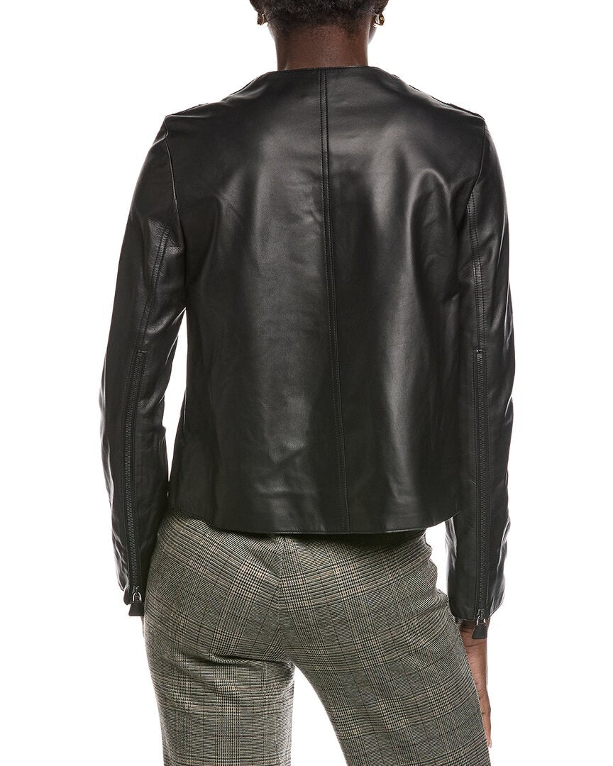 rosalie silk-lined leather jacket