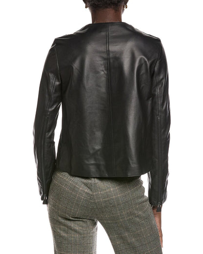rosalie silk-lined leather jacket