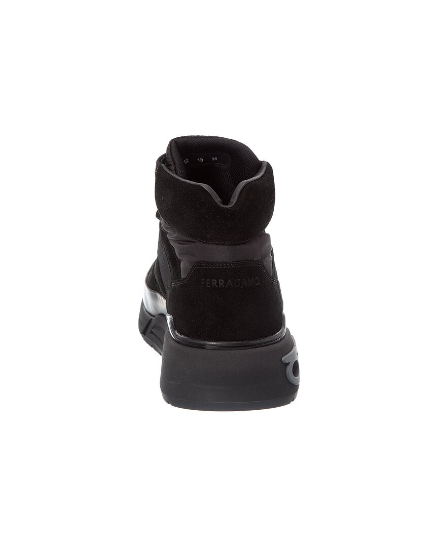 ferragamo leonida suede high-top sneaker