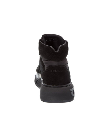 ferragamo leonida suede high-top sneaker