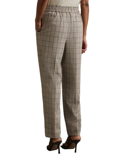 karina check pull on taper trouser