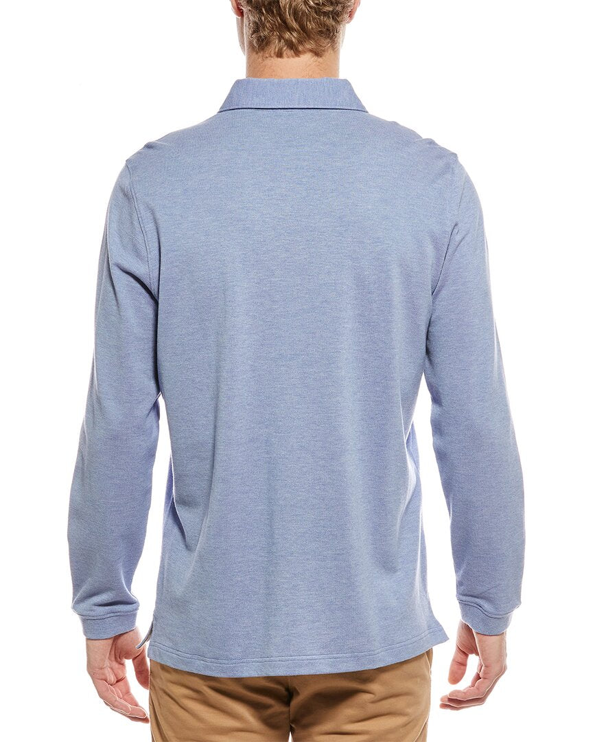 wool-blend pique polo shirt