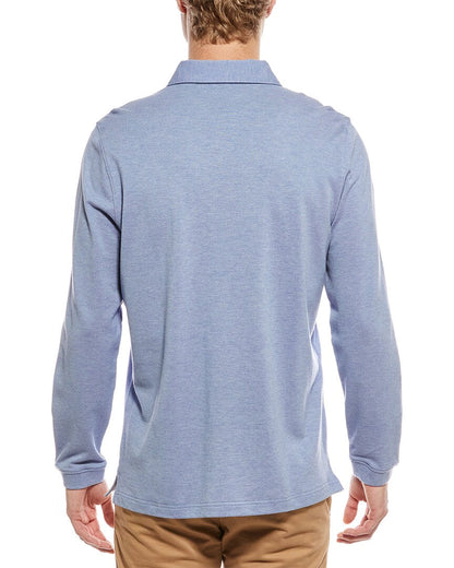 wool-blend pique polo shirt