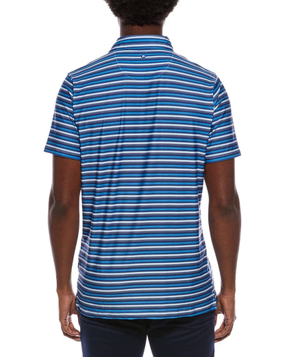 multi stripe tech jersey sports fit polo shirt