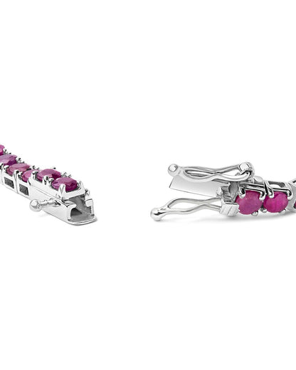 colorful gemstones silver 11.50 ct. tw. lab-grown ruby tennis