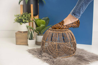 cheetah calf hair slipper in mocha