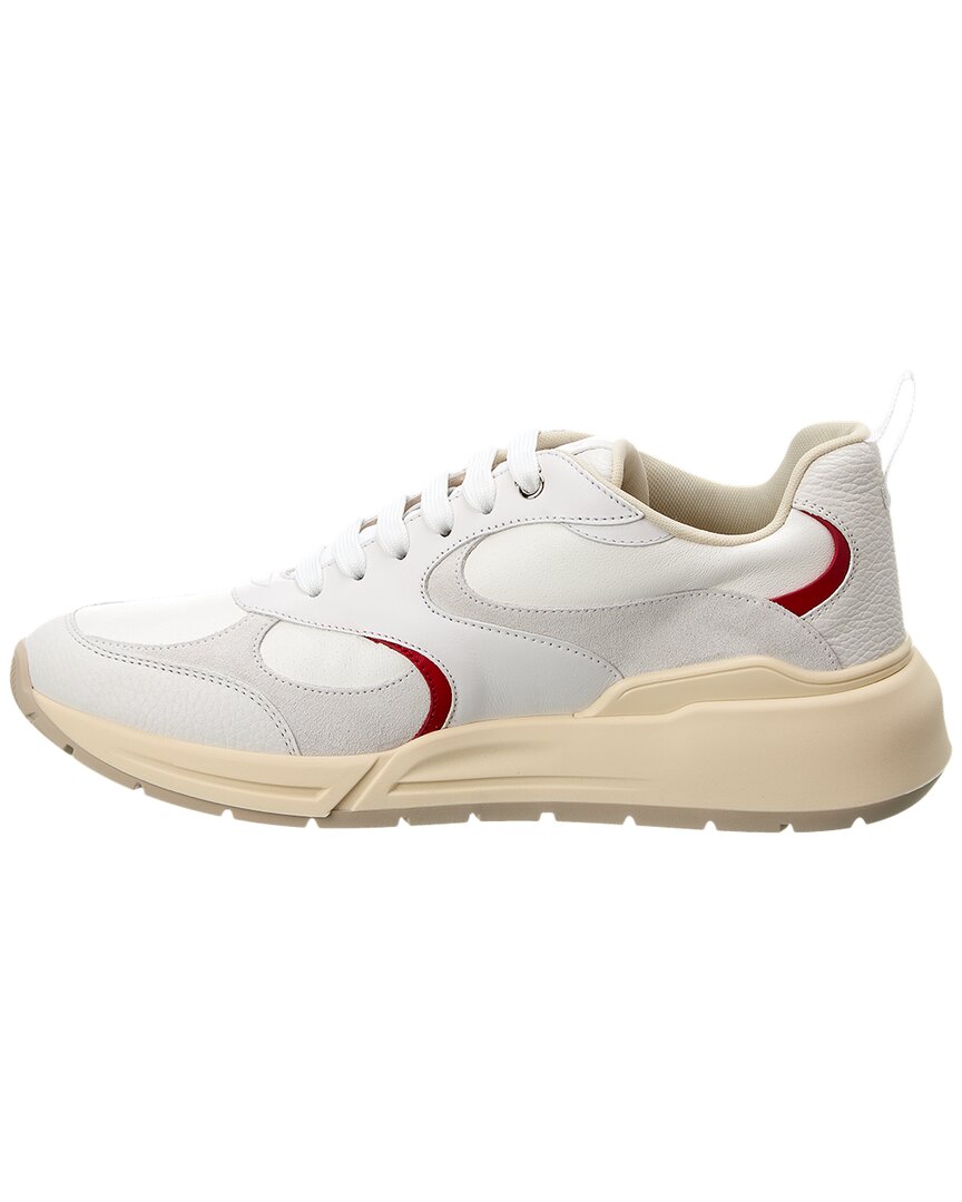 ferragamo leather & suede sneaker
