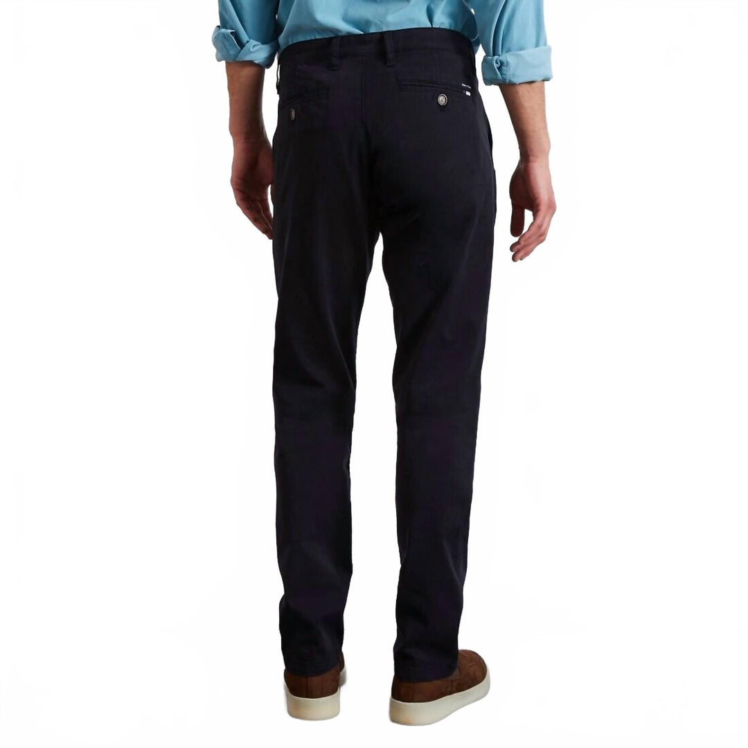 stretch cotton chinos in navy blue