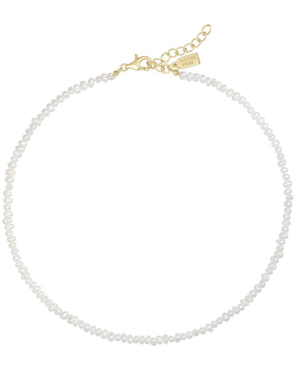 14k plated 2mm pearl tidal necklace