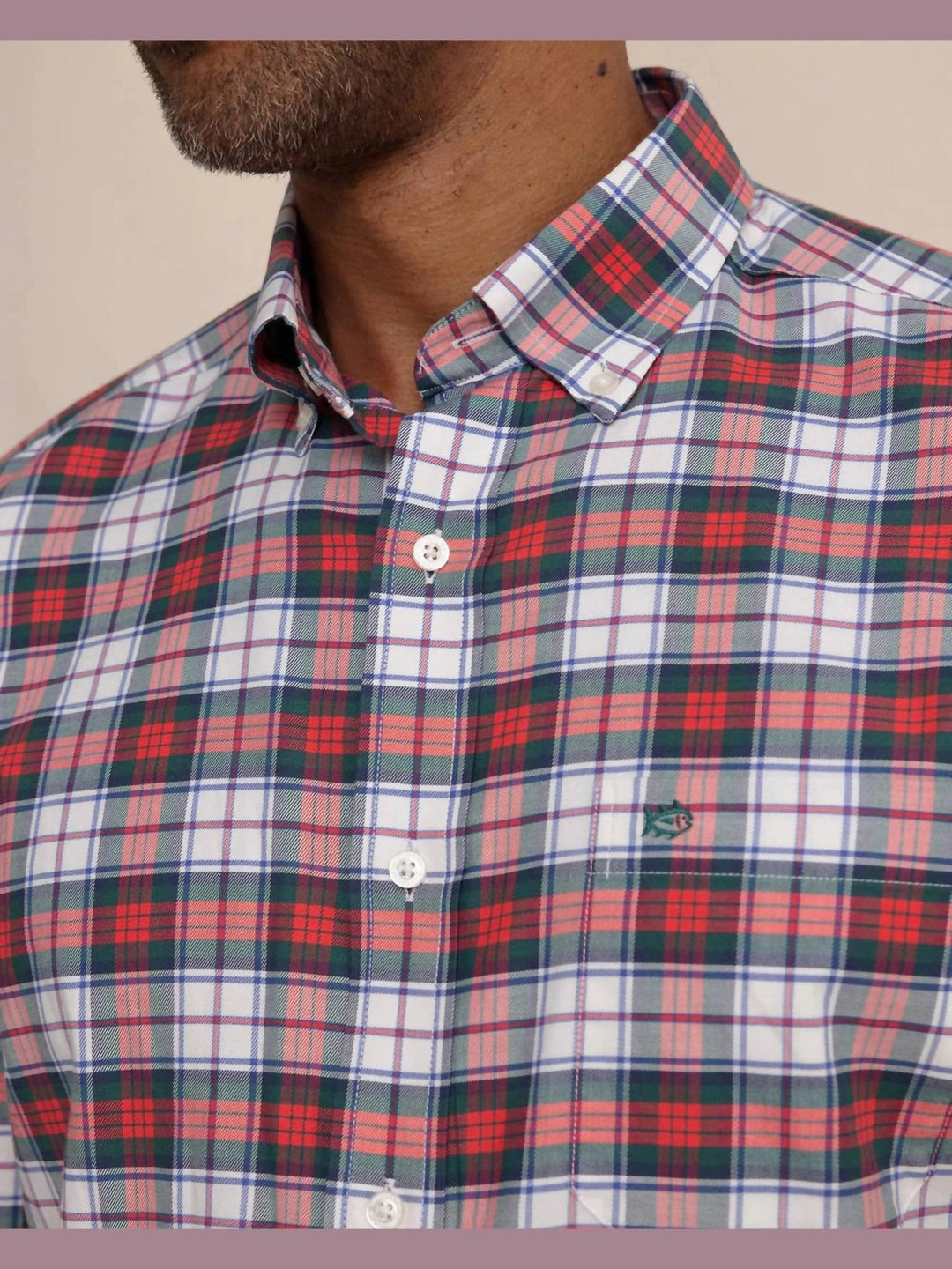 macduff tartan sport shirt in crab red