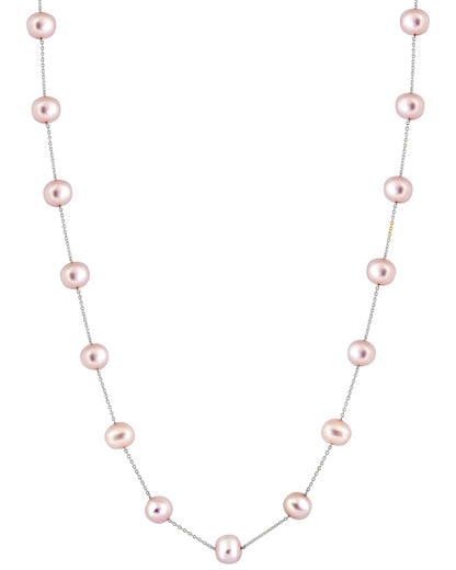 silver 7mm pearl necklace