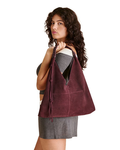 merrick suede hobo bag