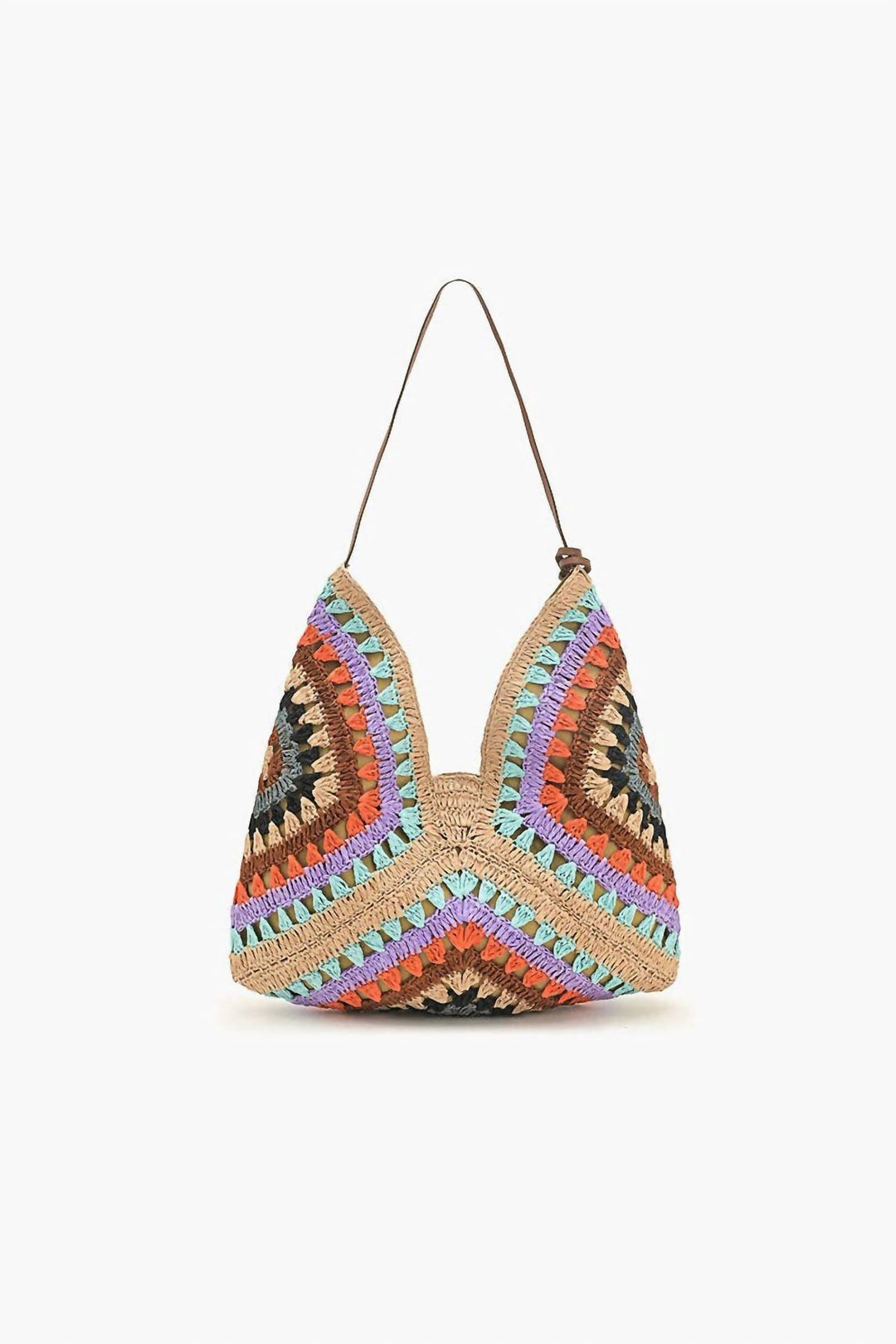 women's raffia hobo bag in beige