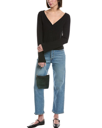 essentials suede bucket tote