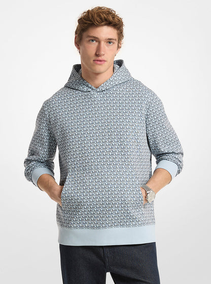 signature logo cotton blend hoodie