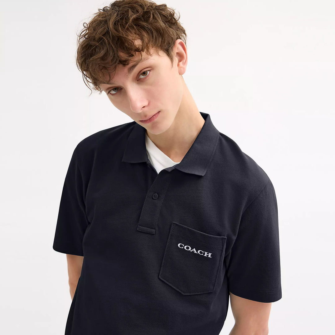 pocket polo in organic cotton