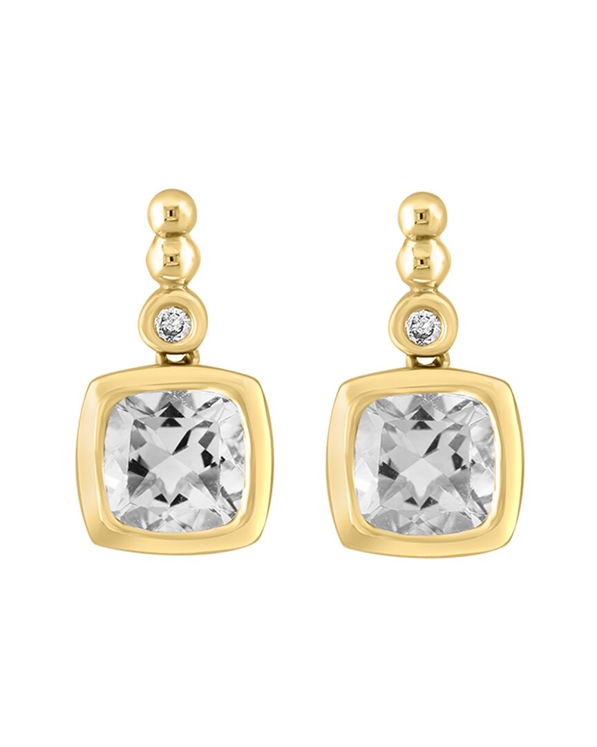 plated 1.65 ct. tw. white topaz, citrine earrings