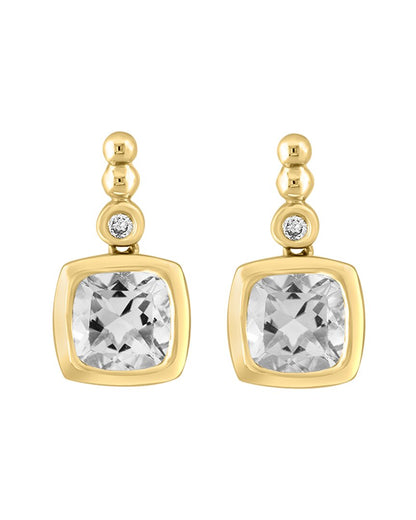 plated 1.65 ct. tw. white topaz, citrine earrings