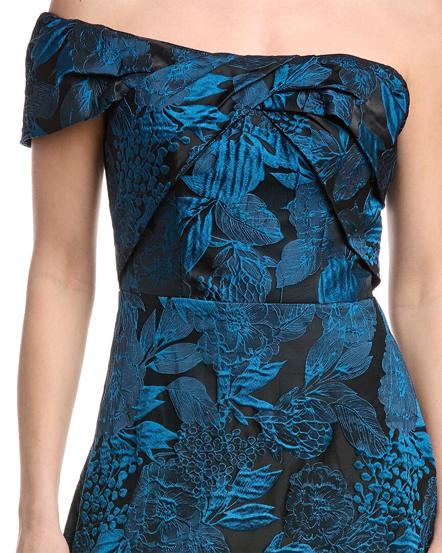 off-the-shoulder mikado fit & flare gown
