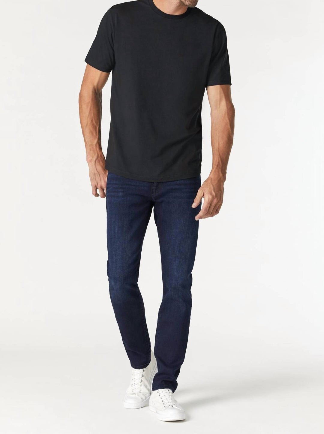 zach straight leg jeans in deep blue black tonal williamsburg