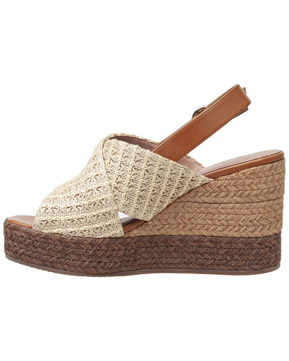 valery-l woven & leather wedge slingback sandal