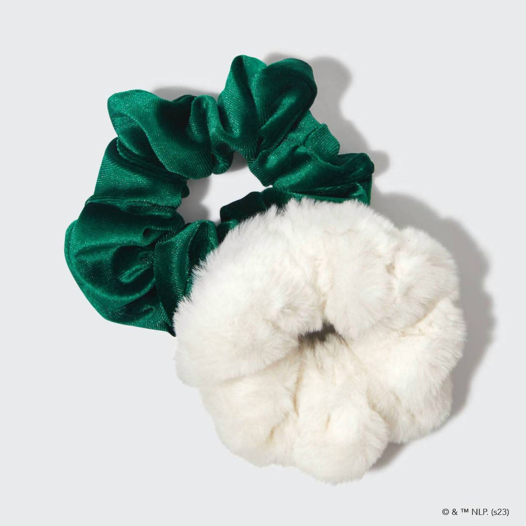 elf scrunchie set in white/green