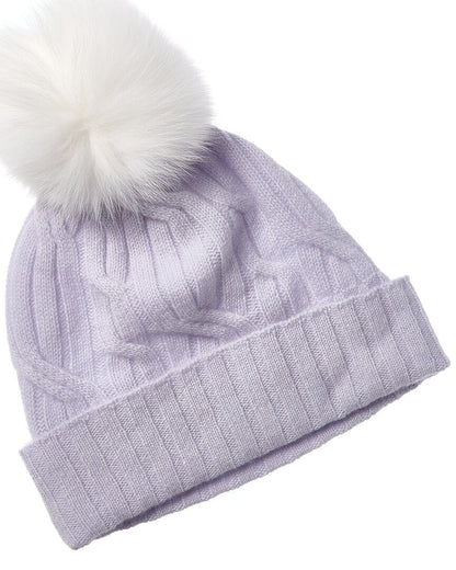 wide cable cashmere hat