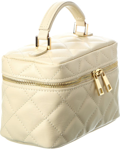 mia quilted leather vanity bag