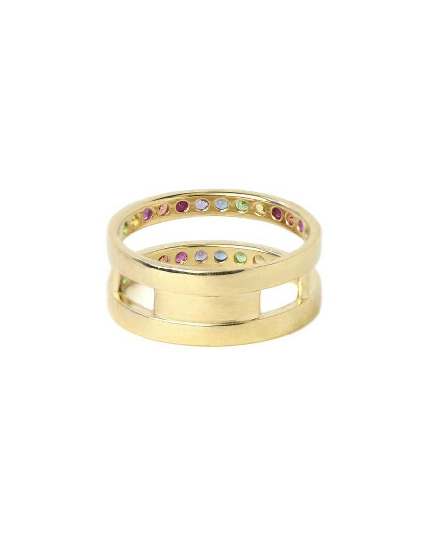 14k sapphire classique double band ring