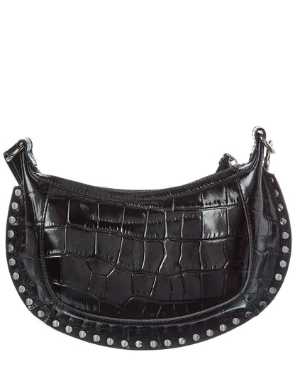oskan moon croc-embossed leather hobo bag