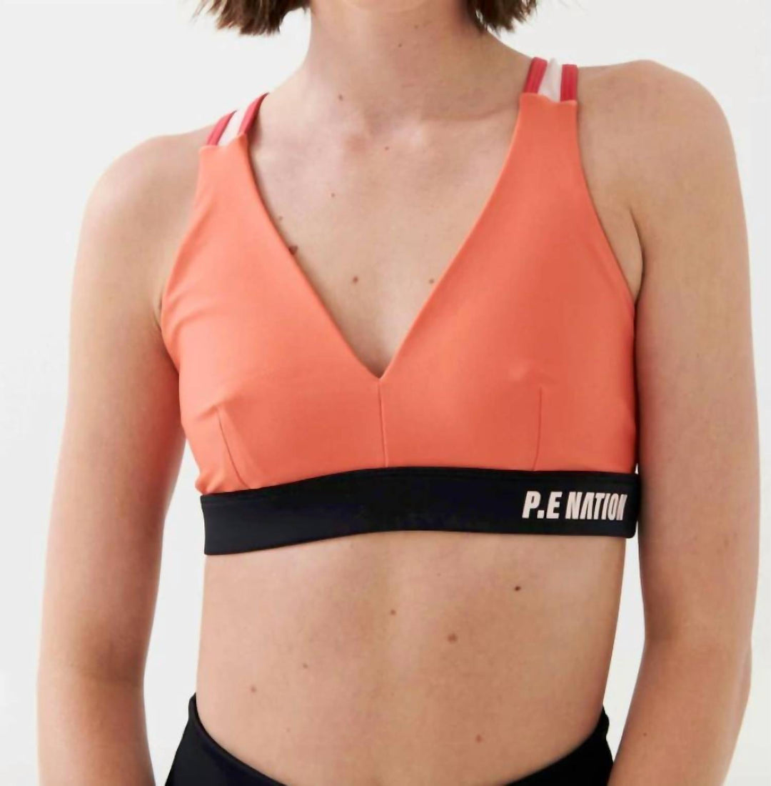 high press sports bra in persimmon