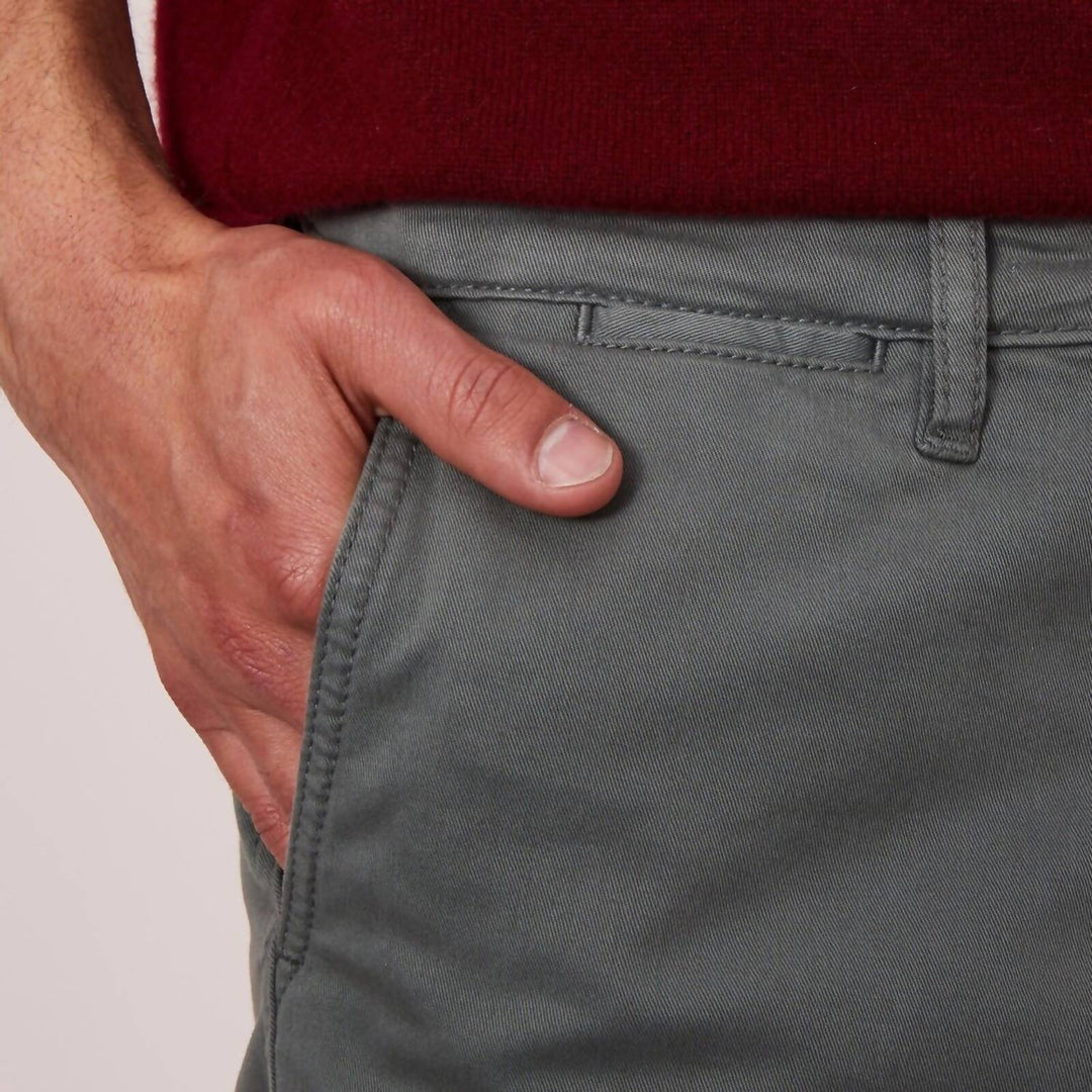 stretch cotton chinos in grey