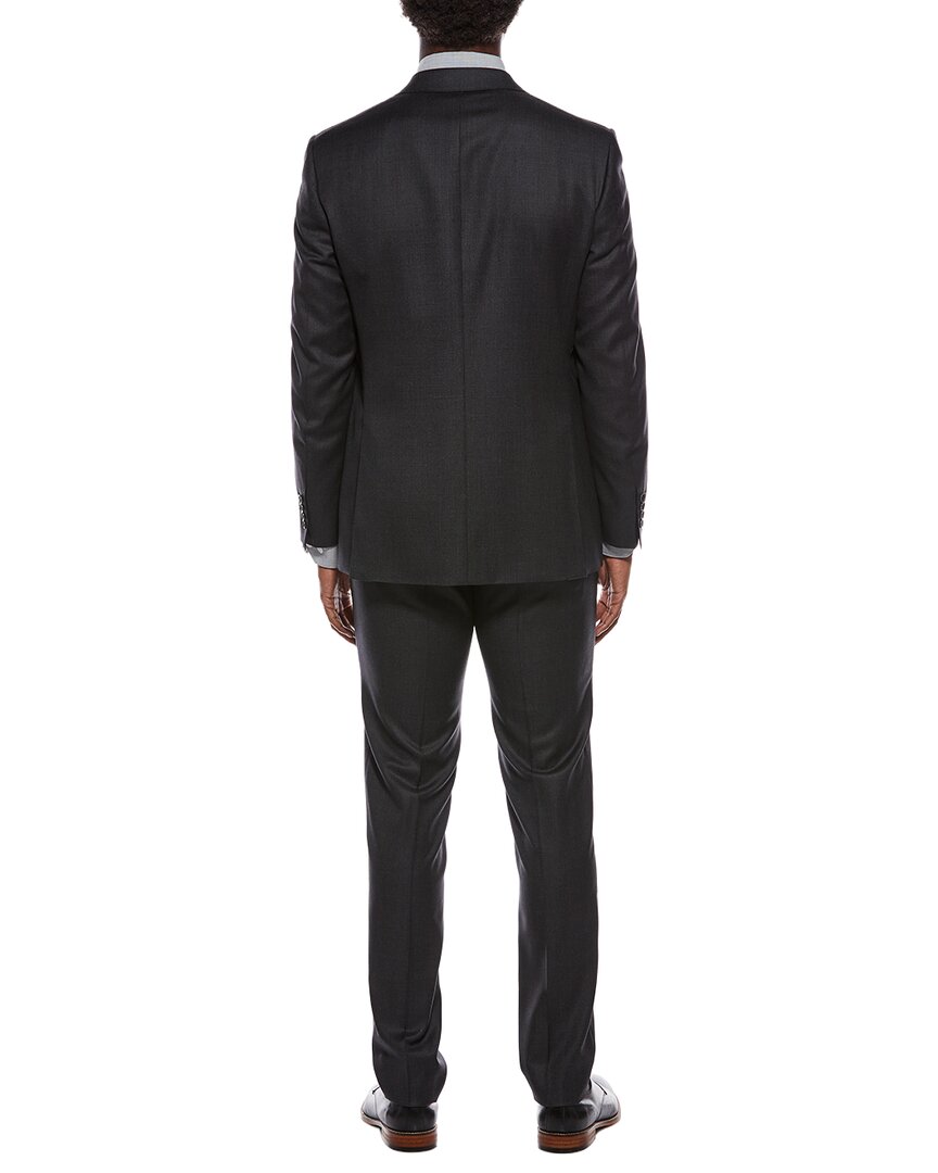 2pc wool suit with flat front pant