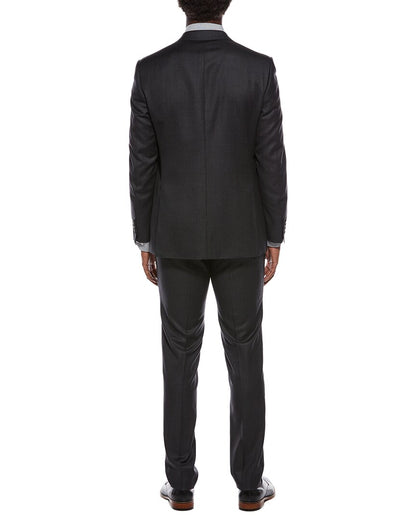 2pc wool suit with flat front pant